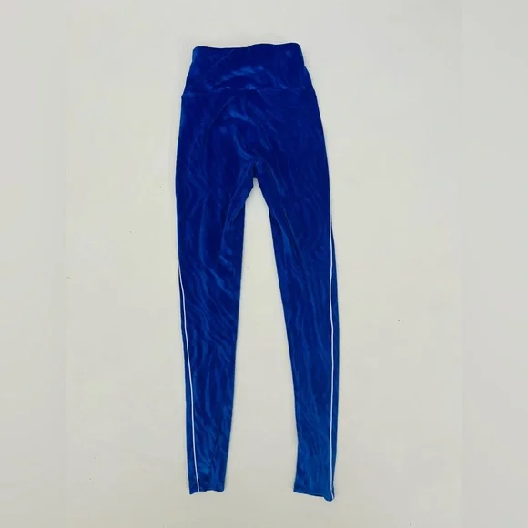 adidas Women's Originals Zebra Print Velour Leggings. Blue size small - Picture 7 of 7